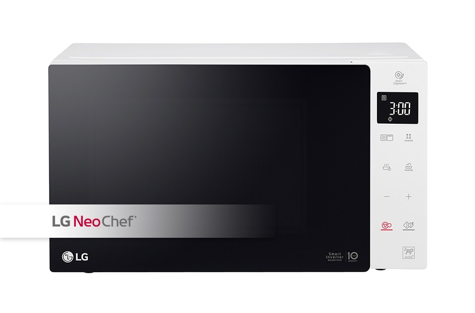 LG Микроволновая печь LG-MH63M38GISW с грилем и технологией Smart Inverter, 23 литра, MH63M38GISW