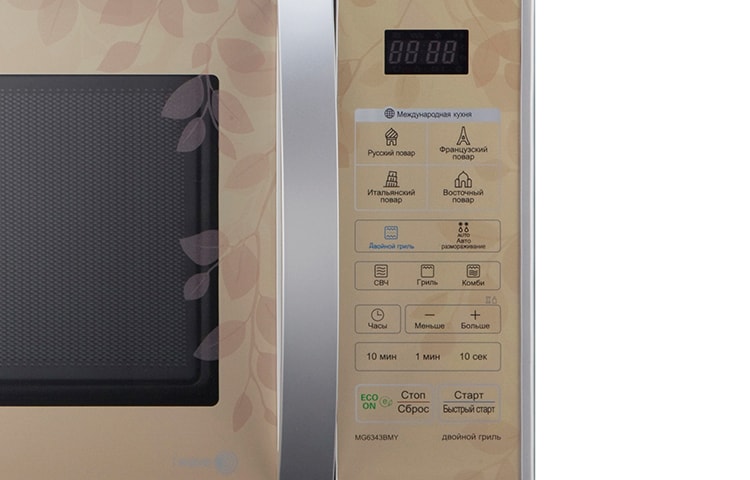 LG Дизайнерская микроволновая печь с двойным грилем, 23 литра, MG6343BMY, thumbnail 4