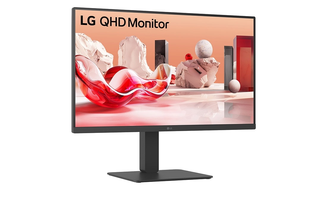 LG 27” QHD IPS монитор LG 27BA65QB-B, вид сбоку под углом +15 градусов, 27BA65QB-B, thumbnail 3