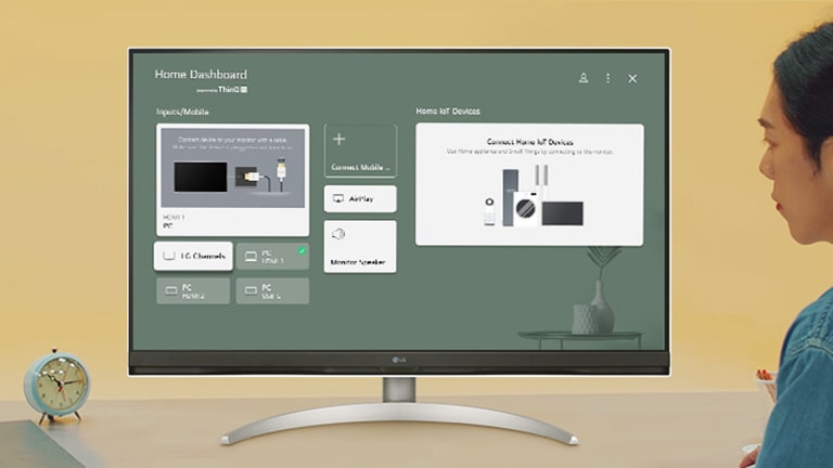 Домашняя панель инструментов ThinQ.	