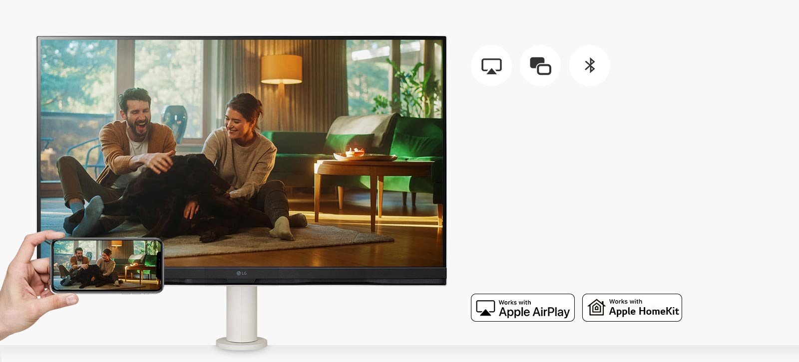 Удобный совместный доступ к экрану и звуку с помощью усовершенствованного беспроводного подключения.