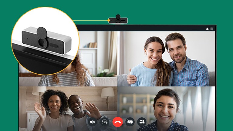 Готовность к видеосовещанию с помощью съемной веб-камеры.