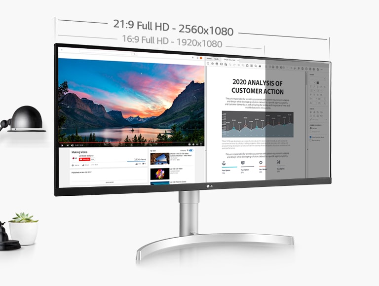 Comparison 21:9 Full HD (2560x1080) to 16:9 Full HD (1920x1080)