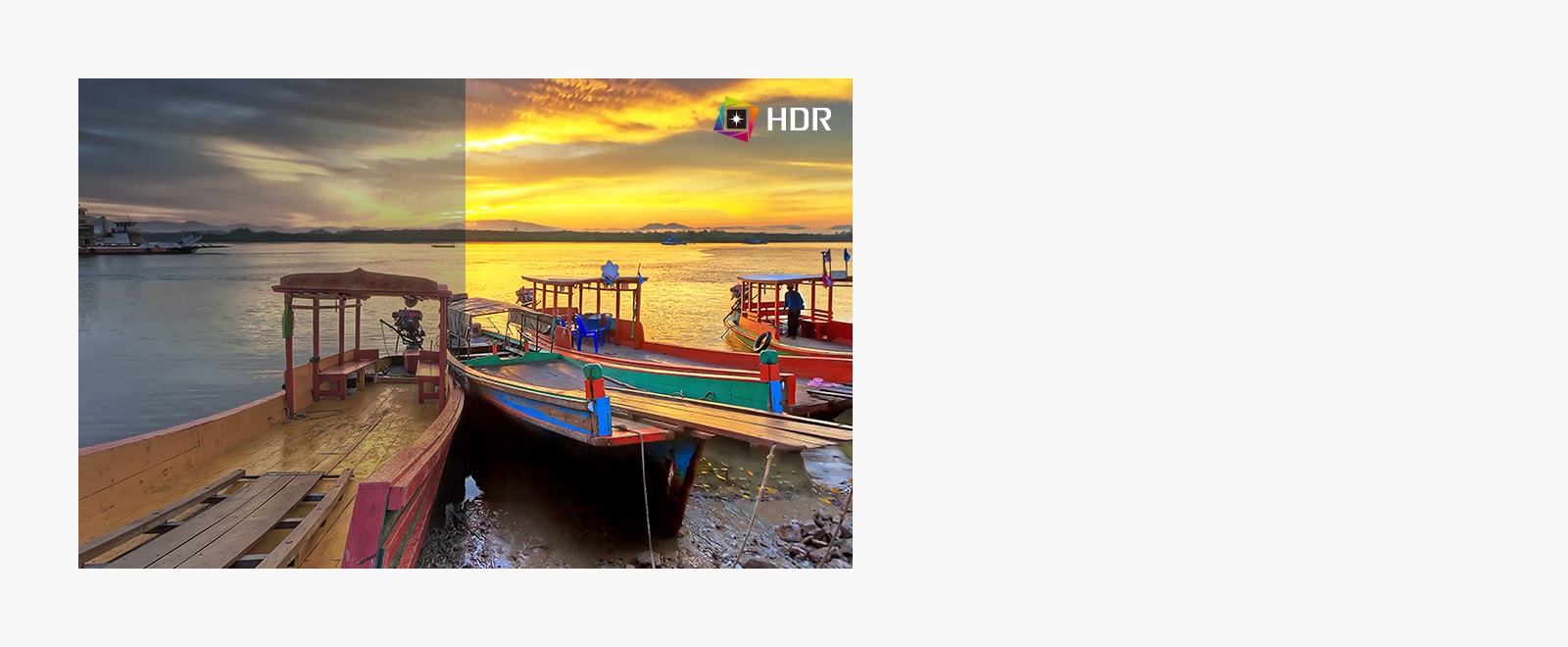 HDR, поддерживающий определенные уровни цвета и яркости, по сравнению с SDR с яркими цветами контента