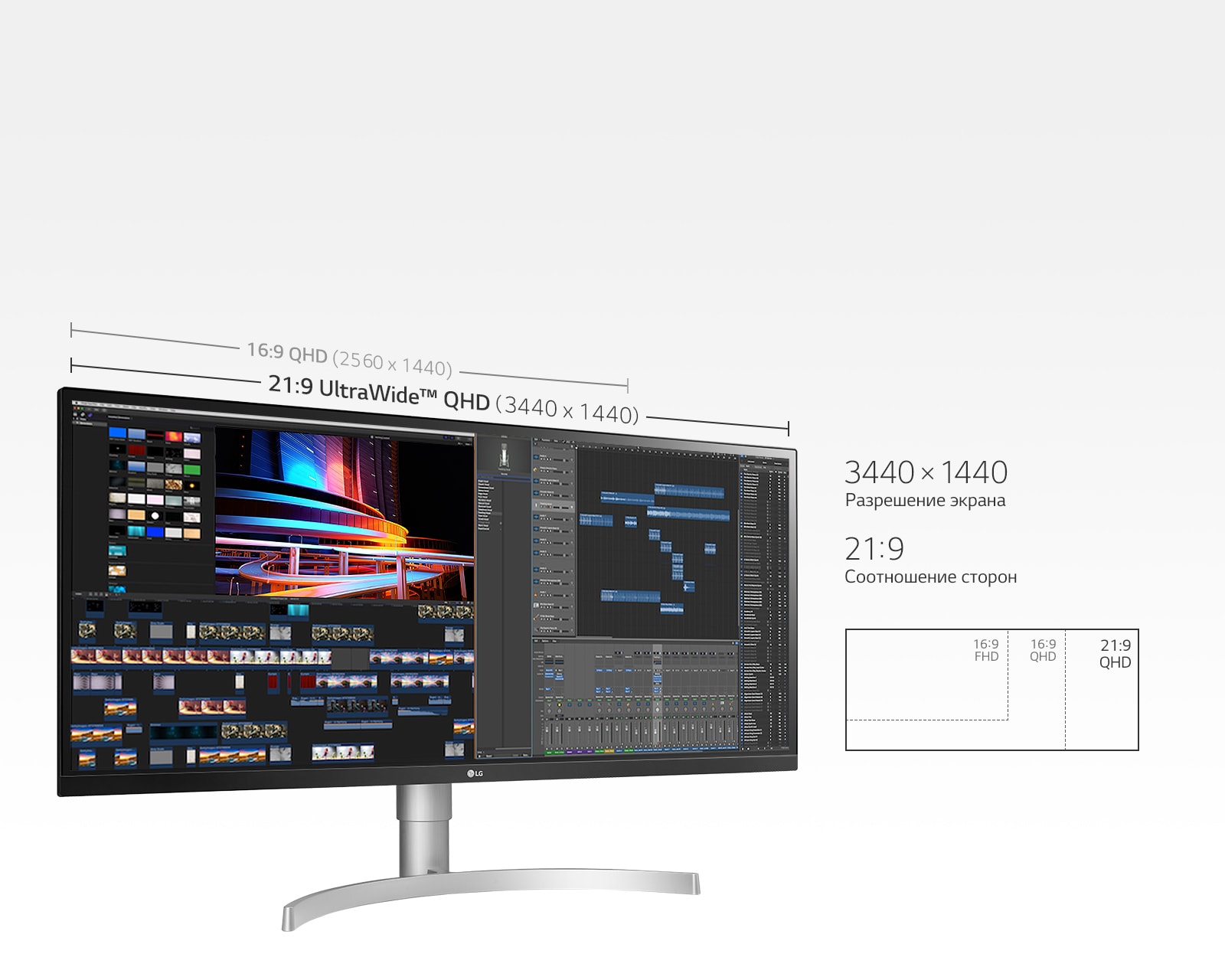 34 дюйма, 21: 9 UltraWide ™ QHD