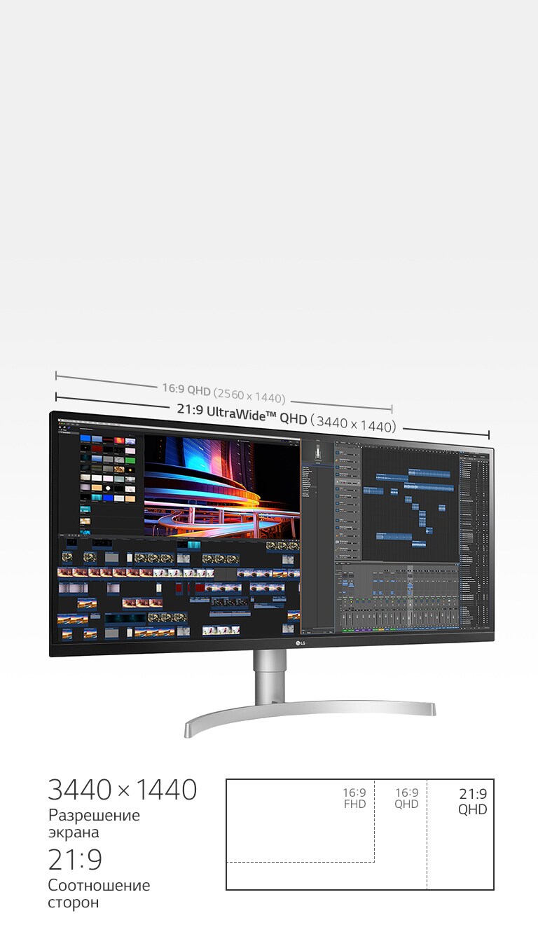 34 дюйма, 21: 9 UltraWide ™ QHD