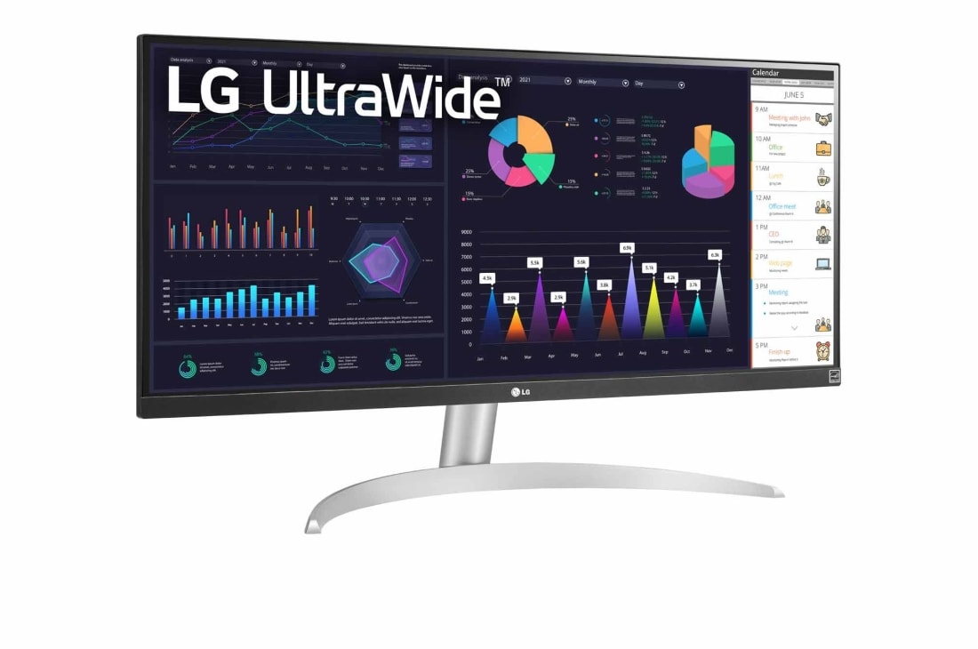 LG Монитор 29'' UltraWide™ Full HD IPS LG 29WQ600-W | 21:9 | AMD FreeSync™, вид сбоку под углом +15 градусов, 29WQ600-W, thumbnail 3