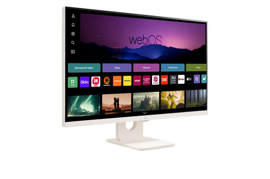 LG Монитор 27'' Full HD IPS MyView Smart Monitor LG 27SR50F-W | webOS, вид в перспективе, 27SR50F-W, thumbnail 4