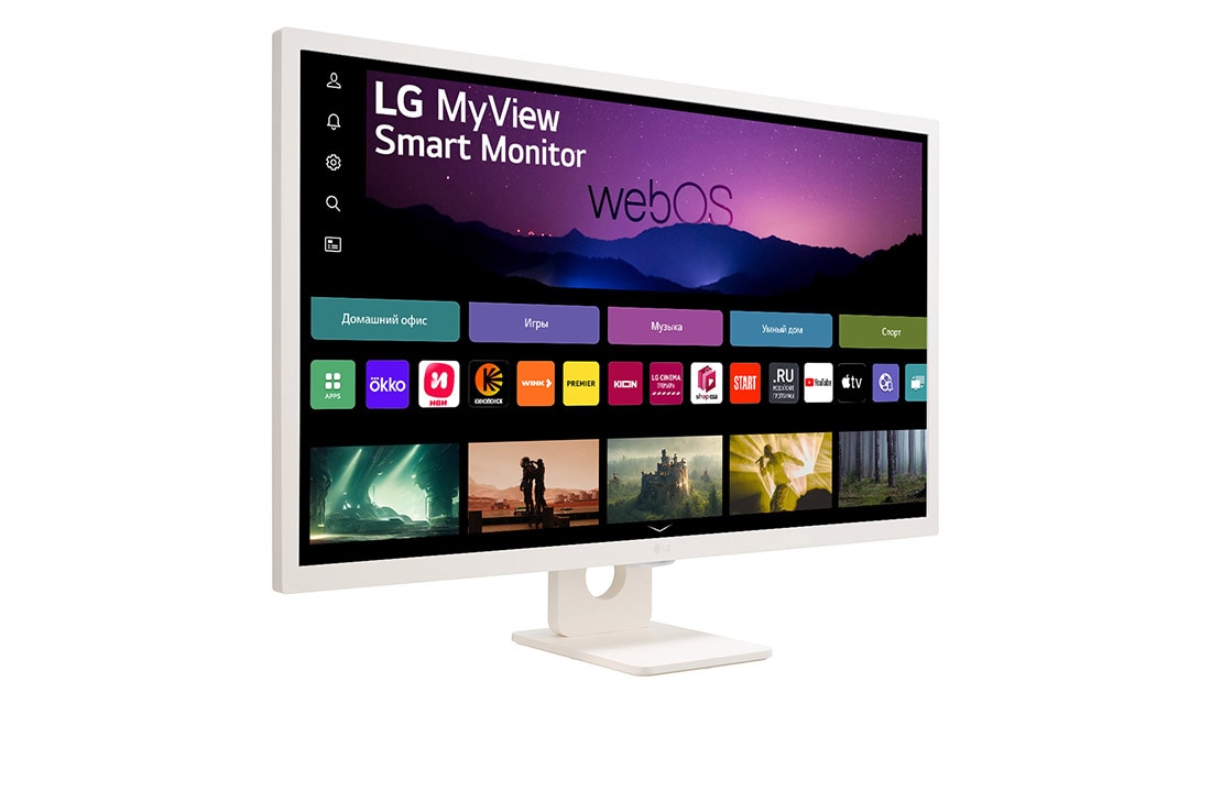 LG Монитор 32'' MyView Full HD IPS Smart Monitor LG 32SR50F-W | webOS, вид в перспективе, 32SR50F-W, thumbnail 4