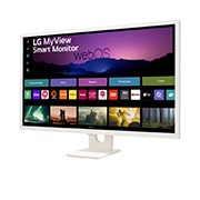 LG Монитор 32'' MyView Full HD IPS Smart Monitor LG 32SR50F-W | webOS, вид сбоку -15 градусов, 32SR50F-W, thumbnail 2