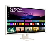 LG Монитор 32'' MyView Full HD IPS Smart Monitor LG 32SR50F-W | webOS, вид сбоку +15 градусов, 32SR50F-W, thumbnail 3