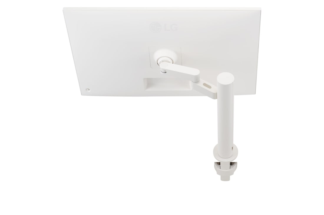 LG Монитор 32'' MyView 4K UHD Smart Monitor LG 32SQ780S-W | webOS | ERGO, вид сзади с выдвинутым вправо кронштейном монитора, 32SQ780S-W, thumbnail 13