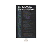 LG Монитор 32'' MyView 4K UHD Smart Monitor LG 32SQ780S-W | webOS | ERGO, вид спереди с поворотом дисплея на 90 градусов в портретном режиме, 32SQ780S-W, thumbnail 14