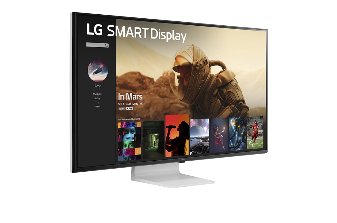LG Монитор 43'' 4K UHD IPS Smart Display LG 43SQ700S-W | webOS, боковой обзор +30 градусов, 43SQ700S-W, thumbnail 6