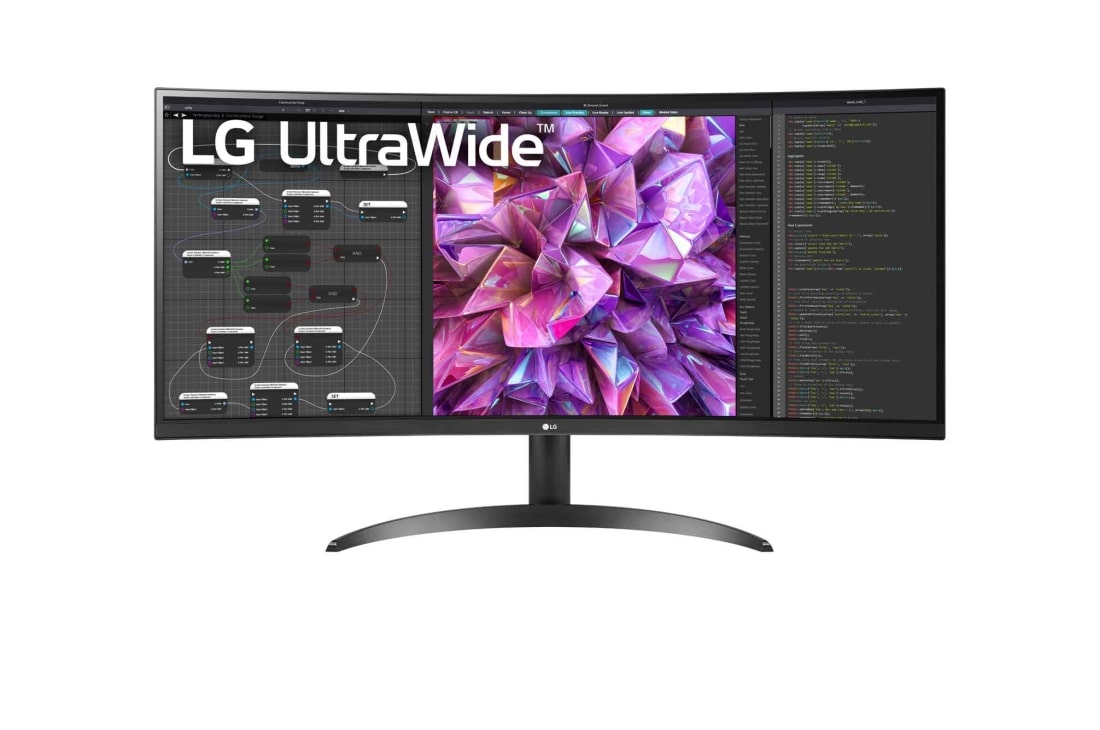 LG Изогнутый монитор 21:9 Curved UltraWide™ QHD (3440 x 1440) 34 дюйма , вид спереди, 34WQ60C-B