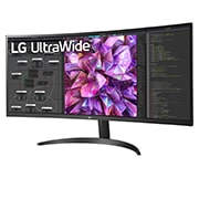 LG Изогнутый монитор 34'' UltraWide™ QHD LG 34WQ60C-B | 3440 x 144 | 21:9, вид сбоку под углом -15 градусов, 34WQ60C-B, thumbnail 2