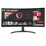 LG Изогнутый монитор 34'' UltraWide™ QHD LG 34WR50QC-B | FreeSync™ | 21:9, вид спереди, 34WR50QC-B, thumbnail 1