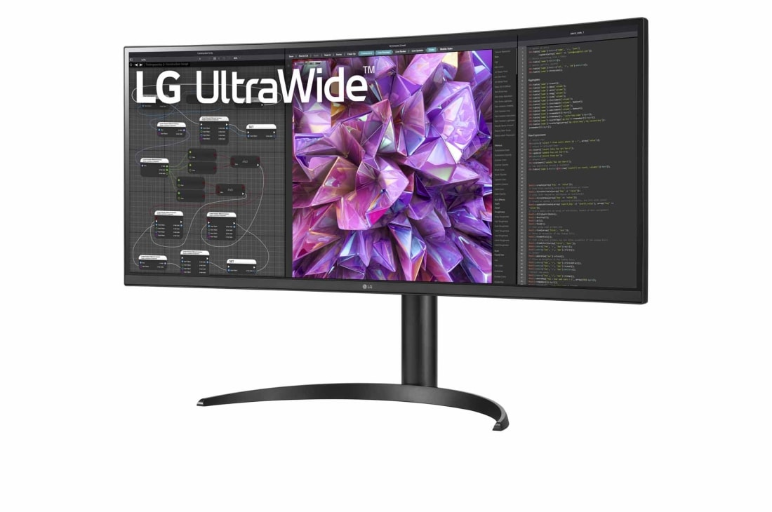 LG Изогнутый монитор 34'' UltraWide™ QHD LG 34WQ75C-B | 3440 x 1440 | 21:9, вид сбоку под углом -15 градусов, 34WQ75C-B, thumbnail 2
