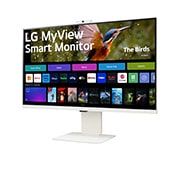 LG Монитор 32'' MyView 4K UHD IPS LG 32SR85U-W | Встроенная веб-камера FHD, вид сбоку под углом -15 градусов с веб-камерой, 32SR85U-W, thumbnail 5