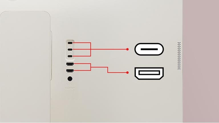 Монитор LG MyView Smart Monitor оснащен двумя разъемами USB и двумя разъемами HDMI.	