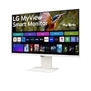 LG Монитор 32'' MyView 4K UHD IPS Smart Monitor LG 32SR83U-W | webOS, вид сбоку под углом -15 градусов, 32SR83U-W, thumbnail 3