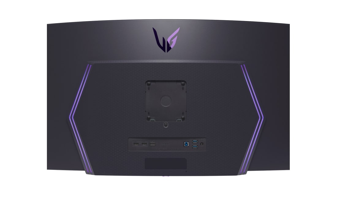 LG 45'' изогнутый игровой OLED монитор LG 45GS95QE-B UltraGear™ | 800R, DisplayHDR True Black 400, 240 Гц, 0,03 мс (GtG), увеличенный вид сзади с включенными фарами, 45GS95QE-B, thumbnail 12