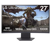LG 27'' изогнутый игровой монитор LG 27GS60QC UltraGear™ 1000R | QHD, 1ms GtG, 180 Гц, вид спереди, 27GS60QC, thumbnail 1