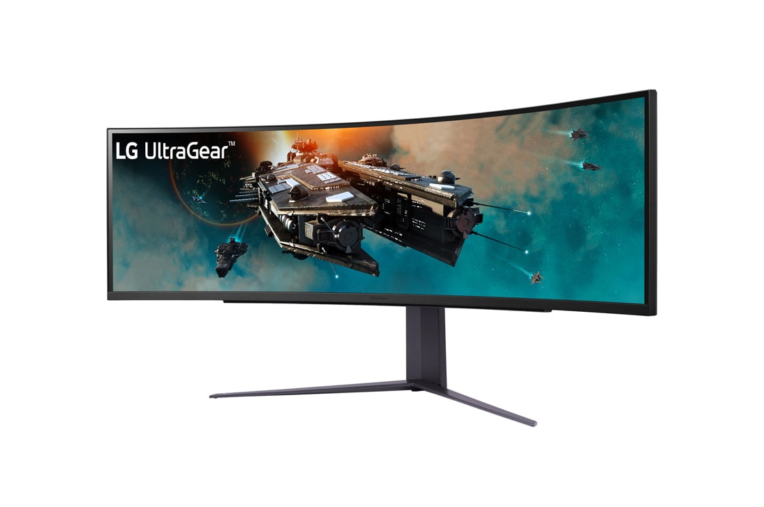LG 49'' изогнутый игровой монитор LG 49GR85DC-B UltraGear™ QHD 32:9 | 240Hz, вид сбоку под углом -15 градусов, 49GR85DC-B, thumbnail 2