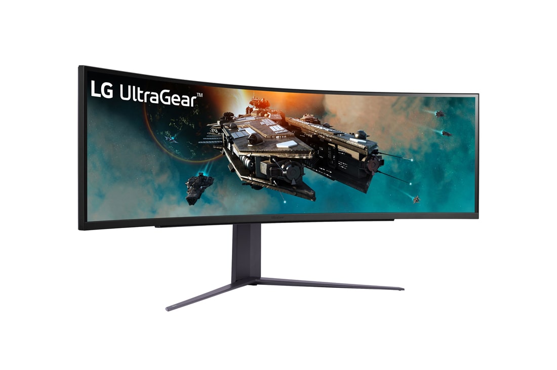 LG 49'' изогнутый игровой монитор LG 49GR85DC-B UltraGear™ QHD 32:9 | 240Hz, вид сбоку под углом +15 градусов, 49GR85DC-B, thumbnail 3
