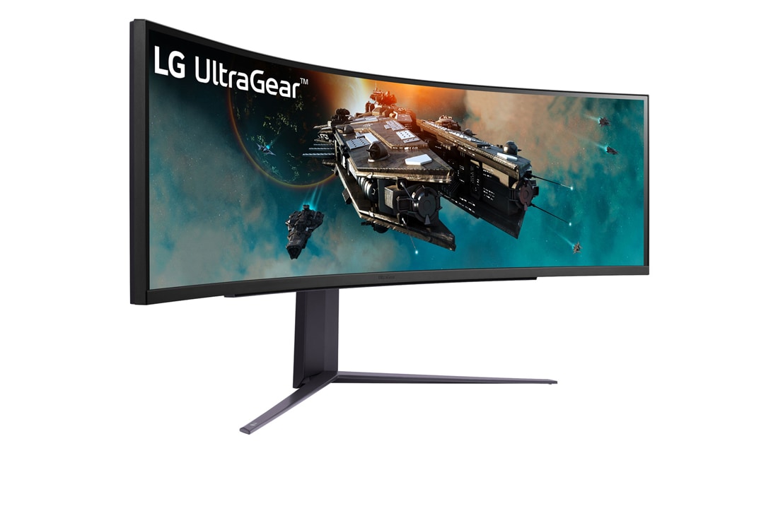LG 49'' изогнутый игровой монитор LG 49GR85DC-B UltraGear™ QHD 32:9 | 240Hz, вид в перспективе, 49GR85DC-B, thumbnail 4
