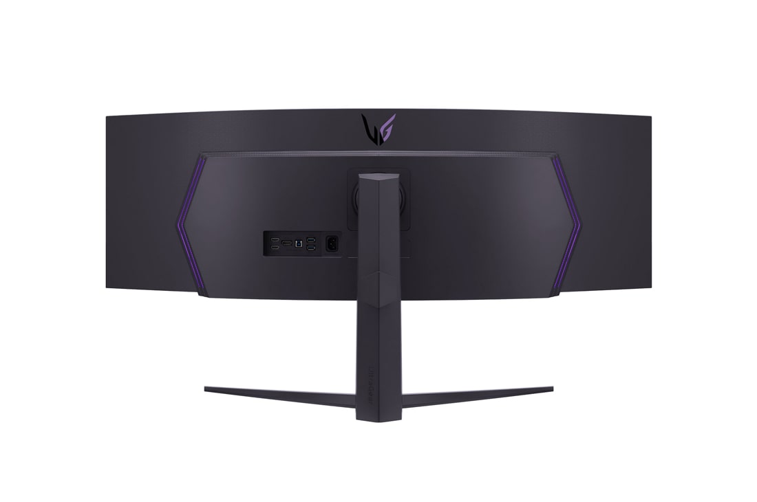 LG 49'' изогнутый игровой монитор LG 49GR85DC-B UltraGear™ QHD 32:9 | 240Hz, вид сзади со светящимися индикаторами, 49GR85DC-B, thumbnail 8