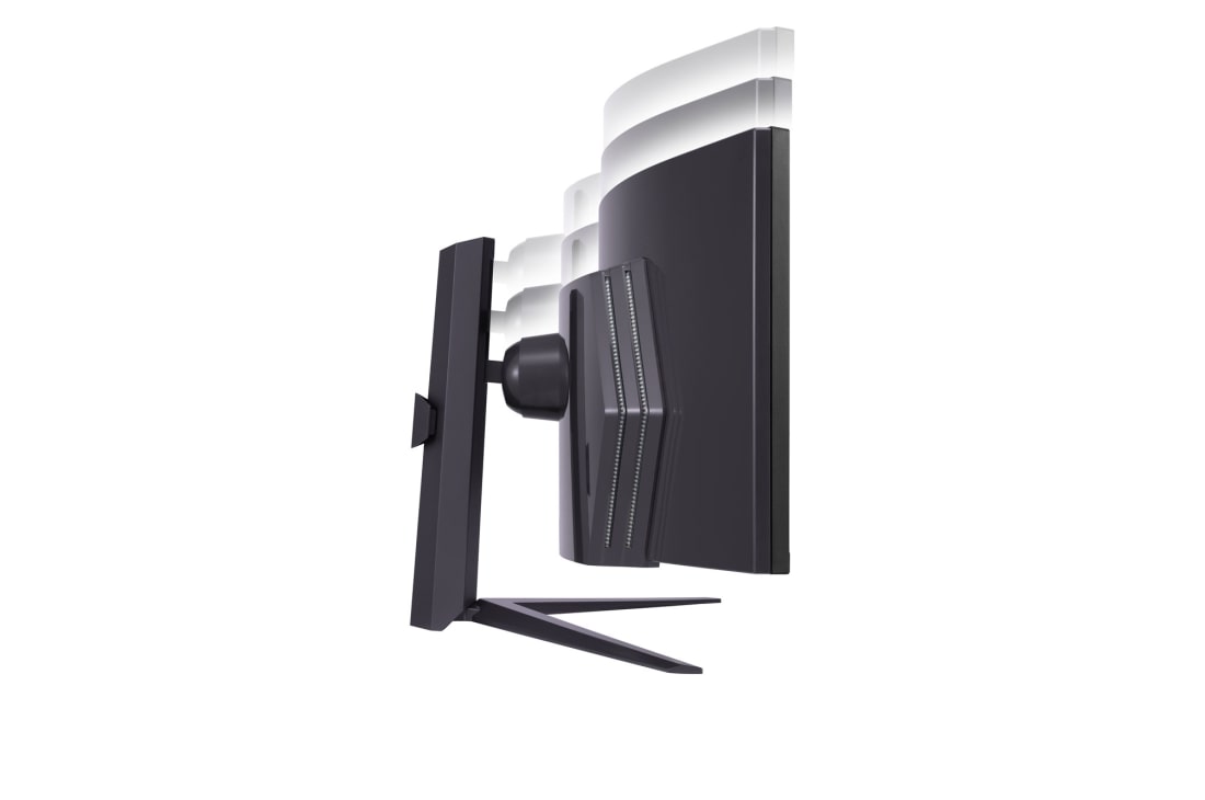 LG 49'' изогнутый игровой монитор LG 49GR85DC-B UltraGear™ QHD 32:9 | 240Hz, вид сбоку на монитор с уменьшающейся высотой, 49GR85DC-B, thumbnail 12