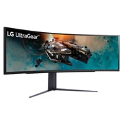 LG 49'' изогнутый игровой монитор LG 49GR85DC-B UltraGear™ QHD 32:9 | 240Hz, вид сбоку под углом +15 градусов, 49GR85DC-B, thumbnail 3