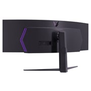 LG 49'' изогнутый игровой монитор LG 49GR85DC-B UltraGear™ QHD 32:9 | 240Hz, вид в перспективе сзади со светящимися индикаторами, 49GR85DC-B, thumbnail 10