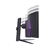 LG 49'' изогнутый игровой монитор LG 49GR85DC-B UltraGear™ QHD 32:9 | 240Hz, вид сбоку на монитор с уменьшающейся высотой со светящимися индикаторами, 49GR85DC-B, thumbnail 13