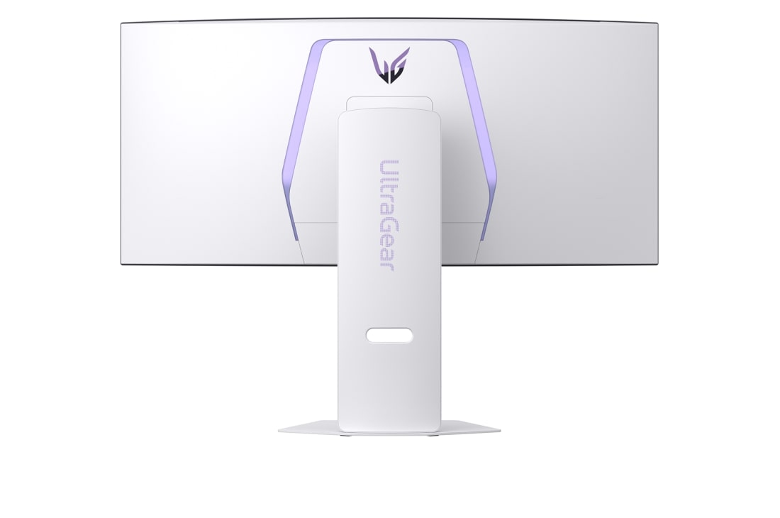 LG 34-дюймовый изогнутый игровой смарт-монитор LG UltraGear™ OLED 240Hz WQHD | webOS 0.03ms (GtG), 240Hz, DisplayHDR True Black 400, вид сзади со светящимися индикаторами, 34GX90SA-W, thumbnail 12