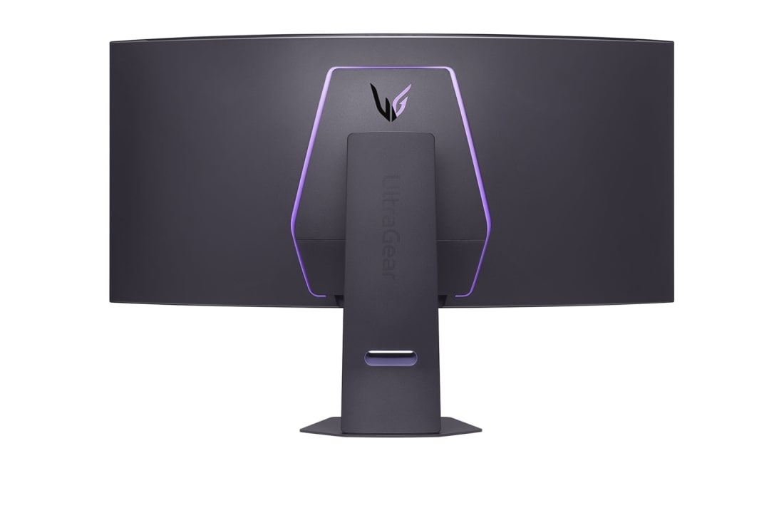 LG Игровой изогнутый монитор LG UltraGear™ OLED GX9 5K2K Dual-Mode 45” (45GX950A-B), вид сзади со светящимися индикаторами, 45GX950A-B, thumbnail 5