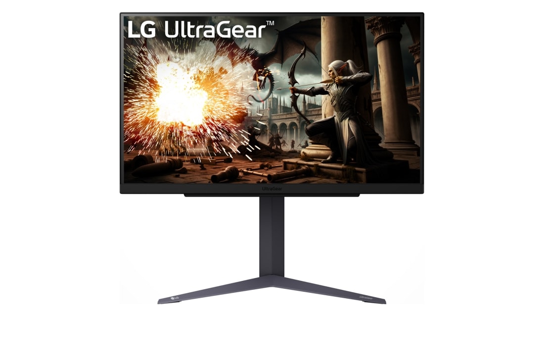 LG 27-дюймовый игровой монитор UltraGear™ QHD IPS с частотой обновления 180Hz (разгон 200Hz) | 1ms (GtG), HDR10, вид спереди, 27GS75Q-B