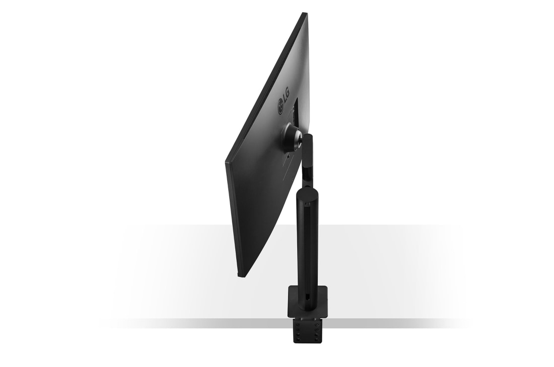 LG 31.5'' UHD 4K Монитор LG 32UN880K-B IPS Ergo c USB-C, общий вид сзади монитора повернутого на шарнире на -70 градусов, 32UN880K-B, thumbnail 11