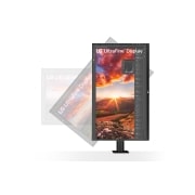 LG 31.5'' UHD 4K Монитор LG 32UN880K-B IPS Ergo c USB-C, вид спереди дисплея, поворачивающегося на 90 градусов, 32UN880K-B, thumbnail 7