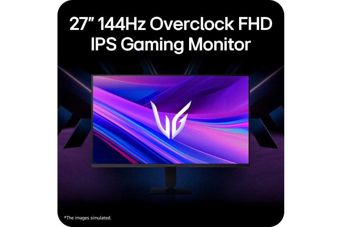 LG Игровой монитор LG UltraGear™ G4 27-дюймовый 144Hz (в разгоне) FHD IPS | 27G411A NVIDIA® G-SYNC® Compatible, SRGB 99% (станд.), вид в перспективе сзади со светящимися индикаторами, 27G411A-B, thumbnail 13