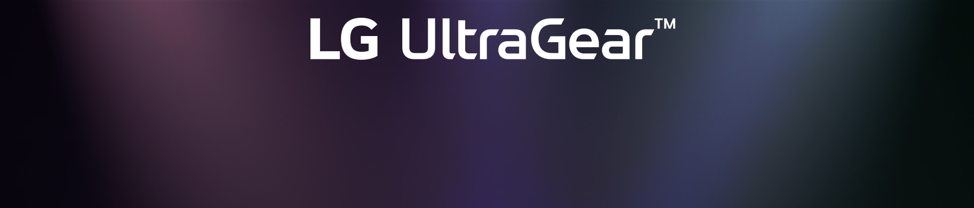 Логотип UltraGear™ в футуристическом интерьере с неоновым освещением.