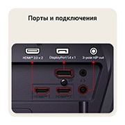 LG 25-дюймовый игровой монитор UltraGear™ G5 с частотой 200 Гц и разрешением FHD, Вид сзади на игровой монитор с портами подключения, включая два входа HDMI™&nbsp;2.0, один порт DisplayPort&nbsp;1.4 с поддержкой DSC и 3-контактный выход для наушников., 25G523B-B, thumbnail 12