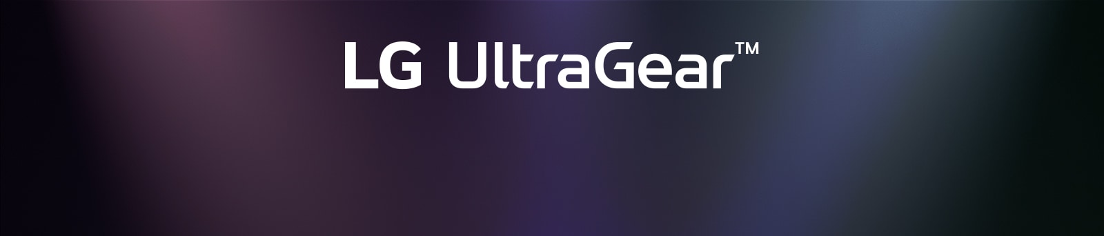 Логотип UltraGear™ в футуристическом интерьере с неоновым освещением.