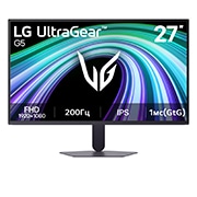 LG 27’’ игровой монитор LG UltraGear™ G5 с частотой 200&nbsp;Гц и разрешением FHD, На этом изображении показан вид спереди 27-дюймового игрового монитора LG UltraGear G5 с IPS-дисплеем с разрешением FHD (1920×1080), частотой обновления 200&nbsp;Гц и временем отклика 1&nbsp;мс (серый к серому), 27G523B-B, thumbnail 1