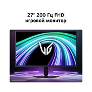 LG 27’’ игровой монитор LG UltraGear™ G5 с частотой 200&nbsp;Гц и разрешением FHD, Вид спереди на игровой монитор в футуристической обстановке с неоновой подсветкой., 27G523B-B, thumbnail 5