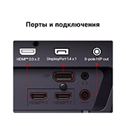 LG 27’’ игровой монитор LG UltraGear™ G5 с частотой 200&nbsp;Гц и разрешением FHD, Вид сзади на игровой монитор с портами подключения, включая два входа HDMI™&nbsp;2.0, один порт DisplayPort&nbsp;1.4 с поддержкой DSC и 3-контактный выход для наушников., 27G523B-B, thumbnail 12