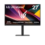 LG Игровой монитор LG UltraGear™ G6 27&nbsp;дюймов 300&nbsp;Гц QHD IPS | 27G640A с DCI-P3 95% (станд.), VESA DisplayHDR™ 400, 1 мс (серый к серому), USB-C (питание 15&nbsp;Вт), вид спереди, 27G640A-B, thumbnail 1