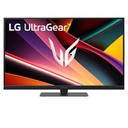 LG Игровой монитор LG UltraGear™ G6 27&nbsp;дюймов 300&nbsp;Гц QHD IPS | 27G640A с DCI-P3 95% (станд.), VESA DisplayHDR™ 400, 1 мс (серый к серому), USB-C (питание 15&nbsp;Вт), вид спереди на монитор с опущенной стойкой, 27G640A-B, thumbnail 4