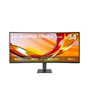 LG 34-дюймовый изогнутый (1800R) монитор LG UltraWide™ 34U640B WQHD 144 Гц с HDR 10 и sRGB 99% (станд.), Вид спереди на ультраширокий монитор, 34U620B-B, thumbnail 1